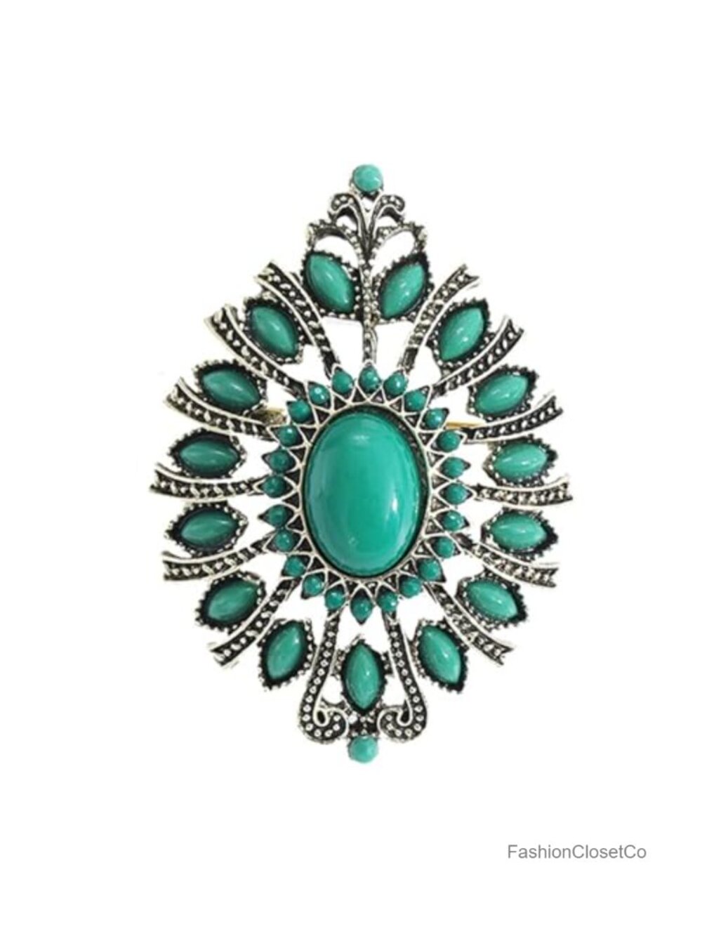 Western Brooch Pin Crystal Turquoise Alloy Steel Lapel Pin Cowgirl